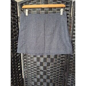 Abercrombie & Fitch Mini Skirt Size M Blue Herringbone Y2K Preppy Academia Wool